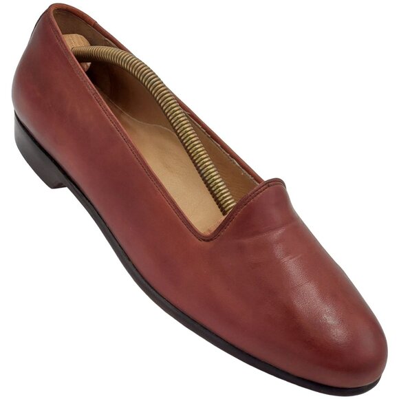 Vintage Bragano Cole Haan Italy Men 8M Brown Calfskin Classic Loafers Dress Shoe - Picture 13 of 13